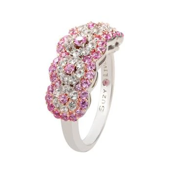 Suzy Levian | Suzy Levian Sterling Silver 2.8ct TGW Pink Sapphire and .02ct Diamond Anniversary Band,商家Premium Outlets,价格¥1549