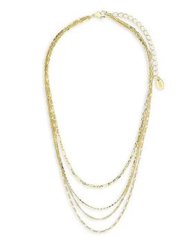 Sterling Forever | Multi Chain Layered Necklace, 19" 满$100减$25, 满减