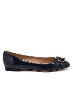 美国valentino鞋, Valentino | Luxury Shoes For Women   Valentino Blue Varnished Leather Ballet Flats商品图片 9折