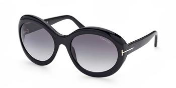 Tom Ford | Tom Ford Liya Smoke Gradient Round Ladies Sunglasses FT0918 01B 60商品图片,4.5折
