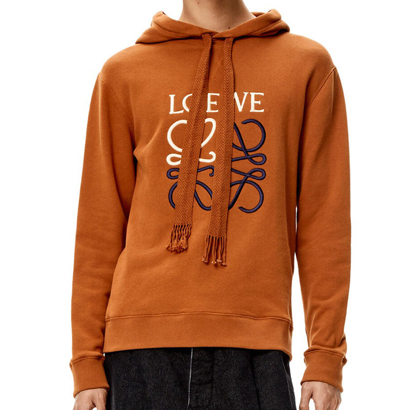 Loewe | 【预售3-7天】LOEWE/罗意威 22年早春新款 男士锈红色棉质抓绒Anagram Logo刺绣连帽衫卫衣H526Y25X02-7881商品图片,8折×额外9.5折, 包邮包税, 额外九五折