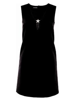 推荐MIU MIU sleeveless black star embellished cady dress商品