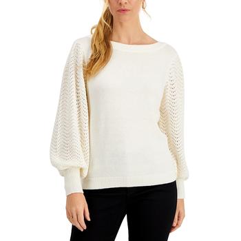 Charter Club | Pointelle Blouson-Sleeve Sweater, Created for Macy's商品图片,5折
