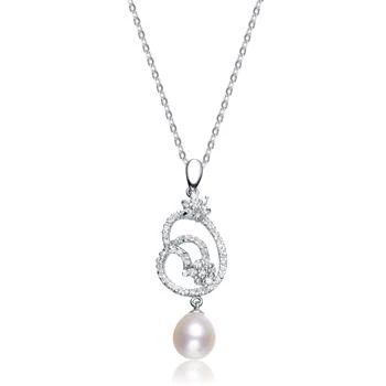 Genevive | Cz Sterling Silver Pearl Drop Pendant,商家Premium Outlets,价格¥621