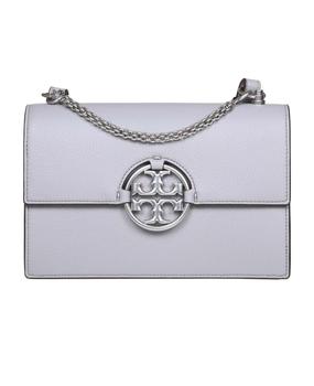 tory burch miller男包, Tory Burch | Miller Shoulder Bag In Gray Leather商品图片 9折