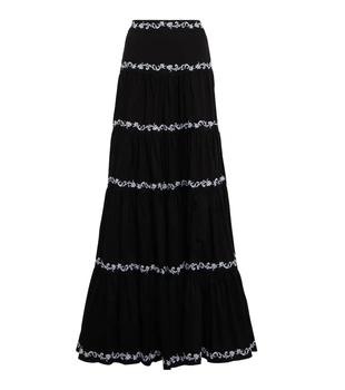 CAROLINE CONSTAS是什么牌子, CAROLINE CONSTAS | Peasant cotton-blend maxi skirt商品图片 5折