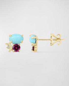 商品Stevie Wren | 14k Gold Moon and Turquoise Single Stud Earring,商家Neiman Marcus,价格¥2714图片