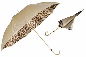 商品Pasotti Umbrellas | Pasotti 葩莎帝 豹纹象牙色双层布雨伞,商家Unineed,价格¥1187图片