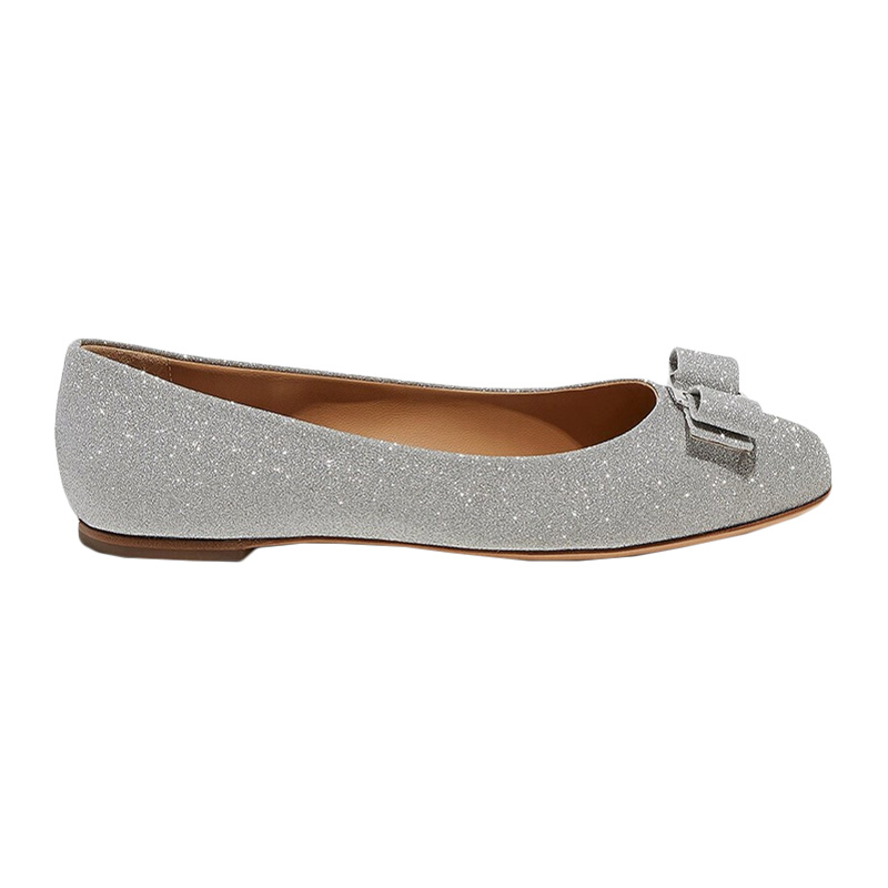 牛皮菲拉格慕皮带, Salvatore Ferragamo | SALVATORE FERRAGAMO 女士银色牛皮亮闪蝴蝶结平底鞋 001-P691-709613商品图片 独家减免邮费