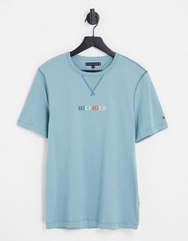 Tommy Hilfiger | Tommy Hilfiger cotton multi logo t-shirt in light blue - LBLUE商品图片,