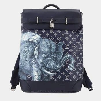 Louis Vuitton | Louis Vuitton Blue Leather and Monogram Canvas Savane Steamer Backpack 满$3001减$300, $3000以内享9折, 独家减免邮费, 满减