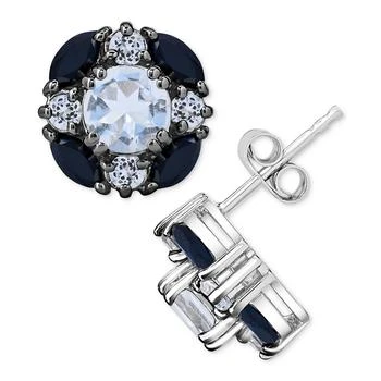 Macy's | Multi-Gemstone Cluster Stud Earrings (3-7/8 ct. t.w.) in Sterling Silver,商家Macy's,价格¥1458