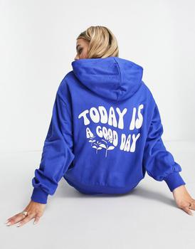 ASOS | ASOS DESIGN lounge co-ord good day hoodie in blue商品图片,
