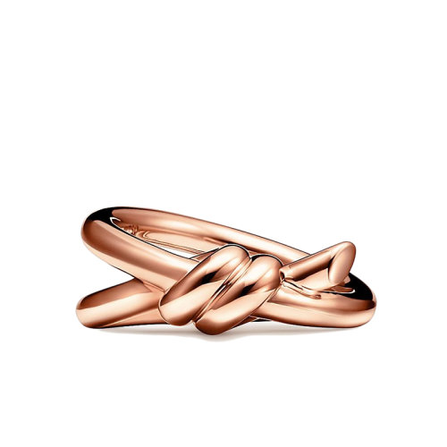 tiffany戒指, Tiffany & Co. |   Tiffany & Co./蒂芙尼 22春夏新款 Knot系列 18K金 玫瑰金色 双行绳结戒指GRP11997商品图片 包邮包税