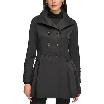 Calvin Klein | Women's Petite Water Resistant Hooded Double-Breasted Skirted Raincoat 5折, 独家减免邮费