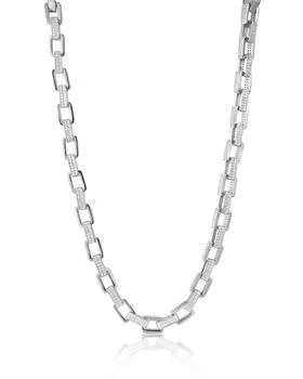 推荐Boxy Pave Chain Necklace- Silver商品