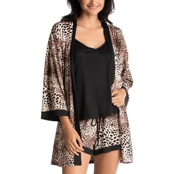 Linea Donatella | Animal-Print Wrap Robe, Cami & Shorts Set 