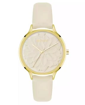 Nine West | Women's Quartz Cream Faux Leather Band Watch, 34.5mm,商家Macy's,价格¥277