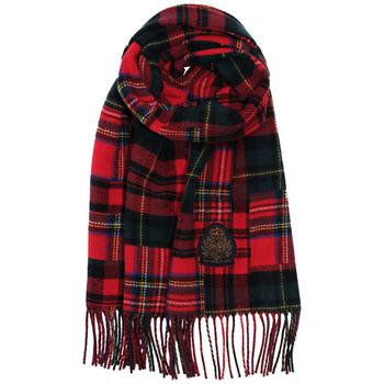 拉夫劳伦帽子怎么选, Ralph Lauren | Women's Wool Plaid Patchwork Wrap Scarf with Crest Patch商品图片 