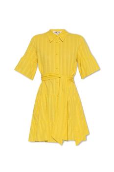 Diane von Furstenberg | Diane von Furstenberg Draped Tied-Waist Mini Shirt Dress商品图片,3.6折