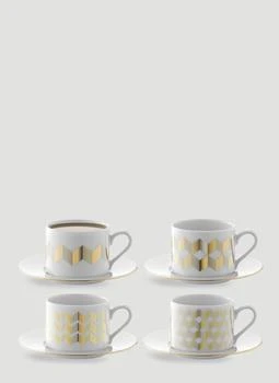 LSA International | Set of Four Chevron Teacup Cup and Saucer,商家LN-CC,价格¥1121
