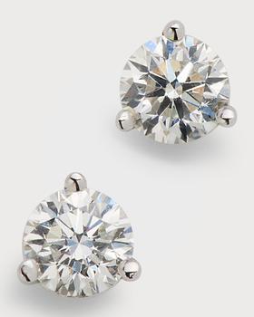 商品18k White Gold Martini Diamond Stud Earrings, 0.48tcw图片