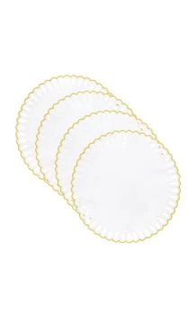 MoDA | Moda Domus - Set-of-Four Organza-Appliquéd Linen Placemats - Gold - Moda Operandi,商家Fashion US,价格¥6038