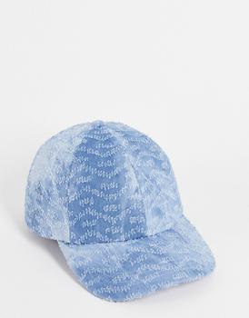 ASOS DESIGN soft baseball cap in distressed denim product img