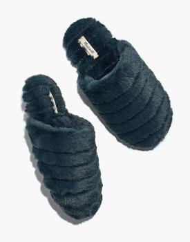 推荐Quilted Scuff Slippers in Recycled Faux Fur商品