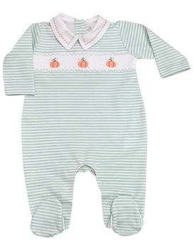 Baby Threads | Boys Pumpkins Smocked Footie In Mint,商家Premium Outlets,价格¥418