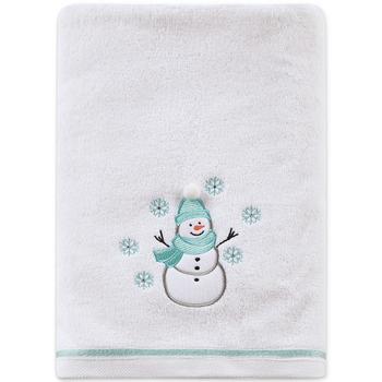 商品Snowman Embroidered Holiday Bath Towel, 30" x 54", Created For Macy's图片