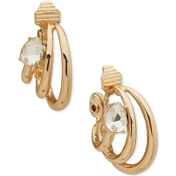 Anne Klein | Gold-Tone Crystal Triple-Split Clip-On Hoop Earrings,商家Macy's,价格¥209
