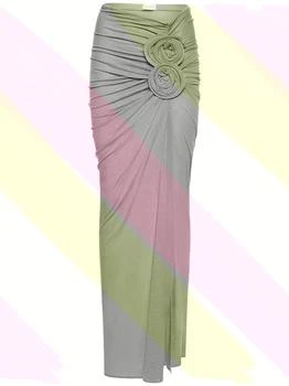 推荐Draped Jersey Long Skirt W/roses商品