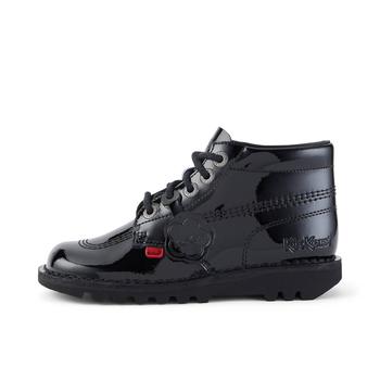 推荐Kickers Youth Kick Hi Patent Leather Boots - Black商品
