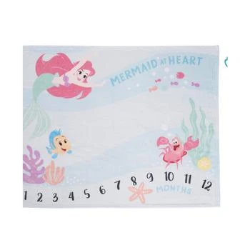 Disney | The Little Mermaid Super Soft Milestone Baby Blanket Set, 2 Piece 