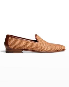 Manolo Blahnik直邮, Manolo Blahnik | Men's Raffia Woven Leather Loafers商品图片 满$400减$100, 满减
