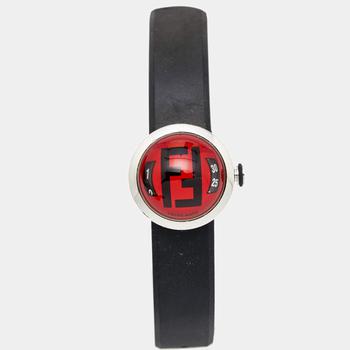推荐Fendi Red Stainless Steel Rubber Bussola Bubble 8010L Women's Wristwatch 27 mm商品