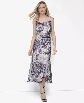 DKNY | Women's Sleeveless Cowl Neck Midi Slip Dress,商家Macy's,价格¥1023