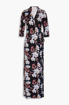 Diane von Furstenberg | Abigail floral-print silk-jersey maxi wrap dress 5.5折×额外8折x额外9.5折, 额外八折, 额外九五折