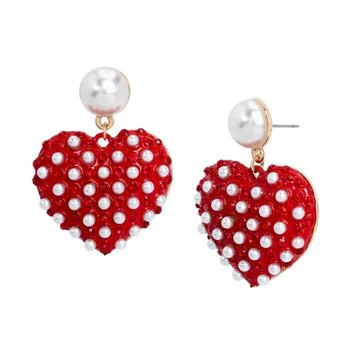 Betsey Johnson | Pearl Heart Drop Earrings,,商家Zappos,价格¥354