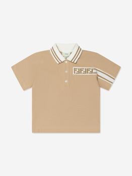 商品Fendi | Boys FF Logo Polo Shirt in Beige,商家Childsplay Clothing,价格¥2007图片