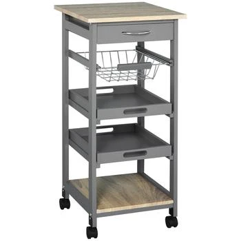 Simplie Fun | Mobile Rolling Kitchen Island Trolley Serving Cart,商家Premium Outlets,价格¥925
