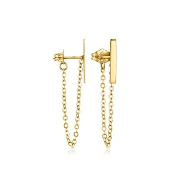 RS Pure | RS Pure by Ross-Simons 14kt Yellow Gold Bar Chain Drop Earrings,商家Premium Outlets,价格¥1385