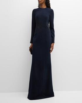 商品Teri Jon | A-Line Rhinestone-Embellished Crepe Gown,商家Neiman Marcus,价格¥7438图片