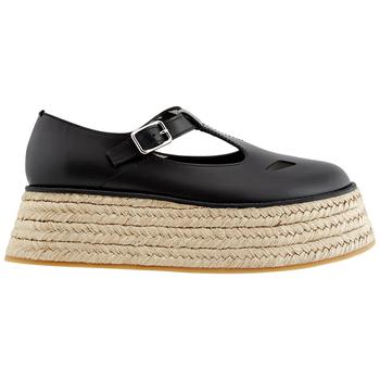 burberry鞋, Burberry | Black Aldywych Flatform Leather Espadrilles商品图片 7折