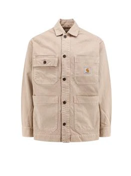 推荐Cotton jacket/shirt with frontal logo patch商品