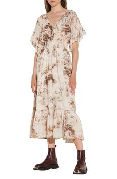 sandro连衣裙, Sandro | Ruffle Sleeve Print Dress商品图片 