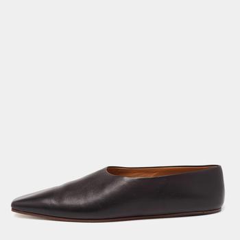the row帆布鞋, [二手商品] The Row | The Row Black Leather Flats Size 37.5商品图片 7折