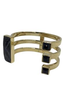 商品May Moma | Gold Fay Black Onyx Semiprecious Baguette Bracelet,商家Runway Catalog,价格¥1125图片