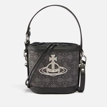 推荐Vivienne Westwood Daisy Drawstring Logo-Jacquard Leather Bag商品
